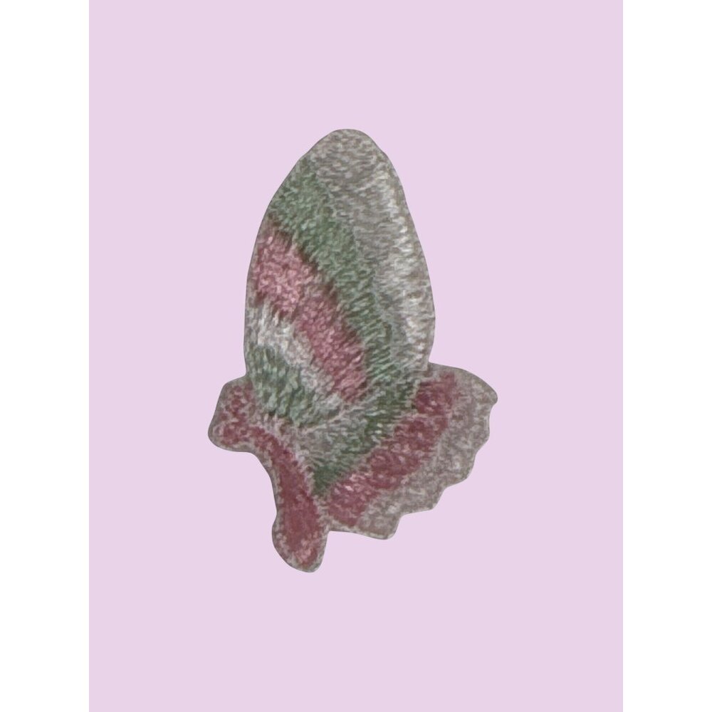 Embroidered Butterfly Applique Pink & Green Set Of 20 1-Inch Decorative Sew-On P